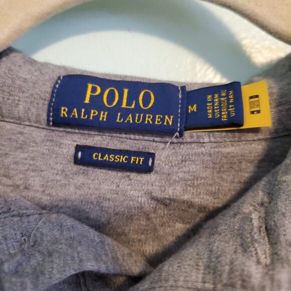 Polo Ralph Lauren Classic Fit Gray Polo Shirt Men's Size Medium 100% Cotton - Picture 5 of 10